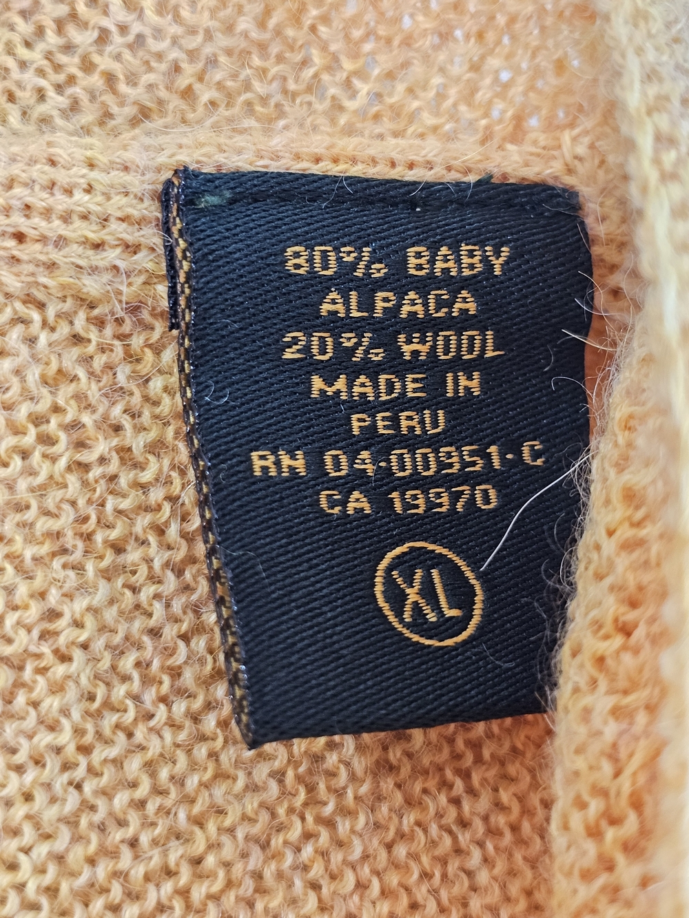 Gordon's Limited Baby Alpaca Wool Ribbed V Neck Sweater Vest Men's XL Tan Yellow - Picture 8 of 9